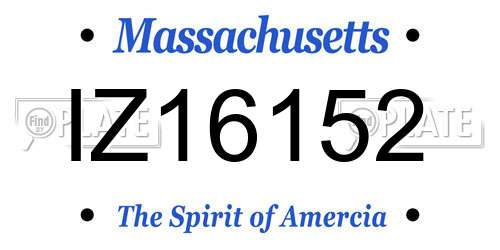 IZ16152 Massachusetts License Plate