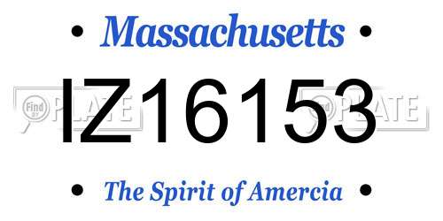 IZ16153 Massachusetts License Plate