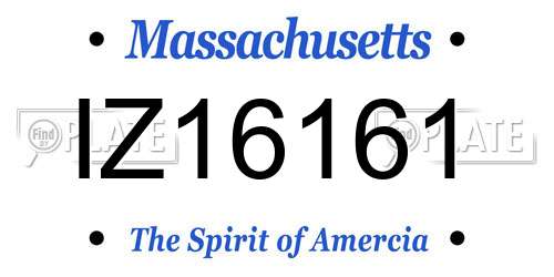 IZ16161 Massachusetts License Plate