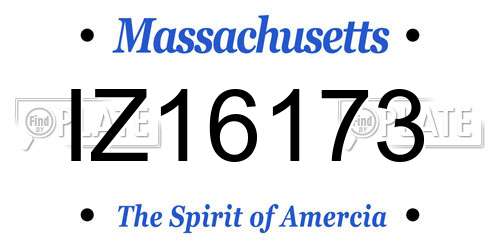 IZ16173 Massachusetts License Plate