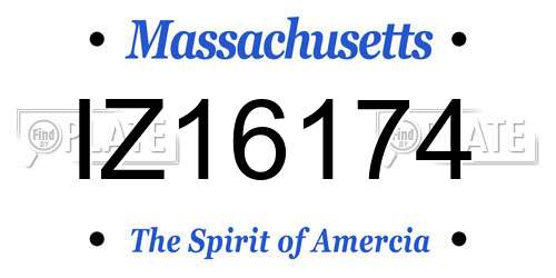 IZ16174 Massachusetts License Plate