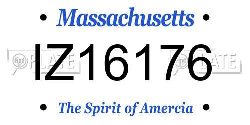 IZ16176 Massachusetts License Plate