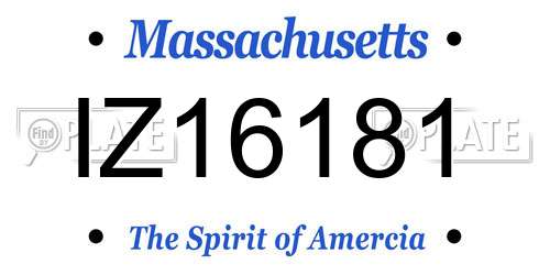 IZ16181 Massachusetts License Plate