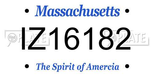 IZ16182 Massachusetts License Plate