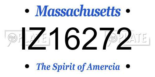 IZ16272 Massachusetts License Plate