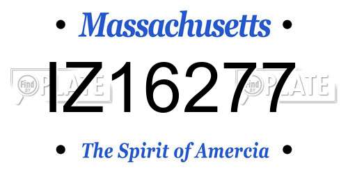 IZ16277 Massachusetts License Plate
