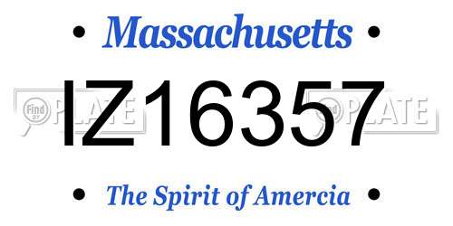 IZ16357 Massachusetts License Plate