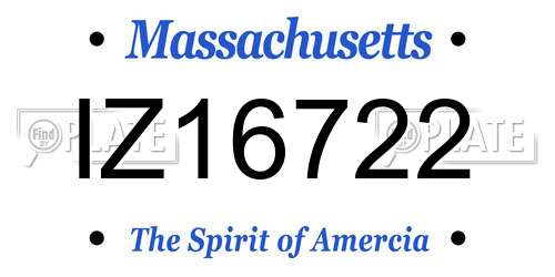 IZ16722 Massachusetts License Plate