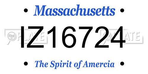 IZ16724 Massachusetts License Plate