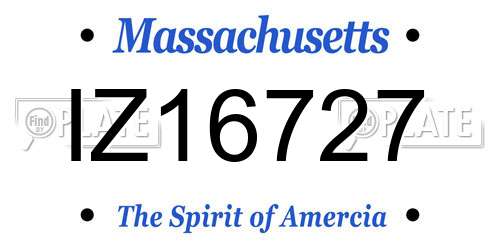 IZ16727 Massachusetts License Plate