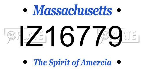 IZ16779 Massachusetts License Plate