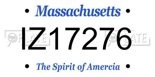IZ17276 Massachusetts License Plate