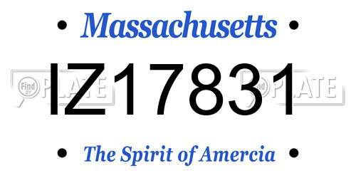IZ17831 Massachusetts License Plate
