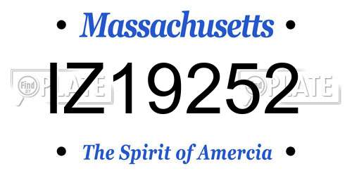 IZ19252 Massachusetts License Plate