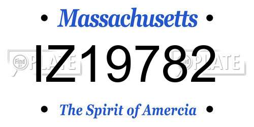 IZ19782 Massachusetts License Plate