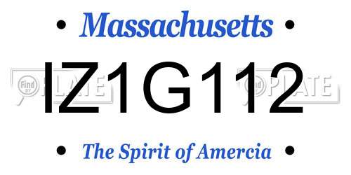IZ1G112 Massachusetts License Plate