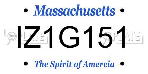 IZ1G151 Massachusetts License Plate