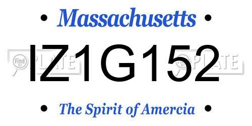 IZ1G152 Massachusetts License Plate