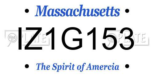 IZ1G153 Massachusetts License Plate