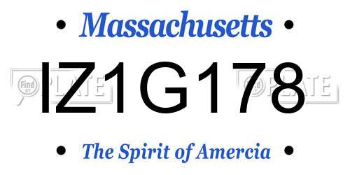 IZ1G178 Massachusetts License Plate