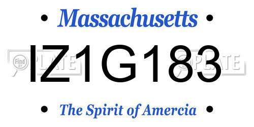 IZ1G183 Massachusetts License Plate