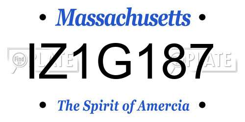 IZ1G187 Massachusetts License Plate