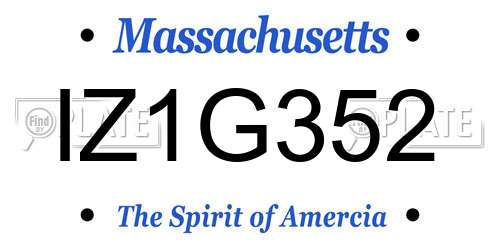 IZ1G352 Massachusetts License Plate