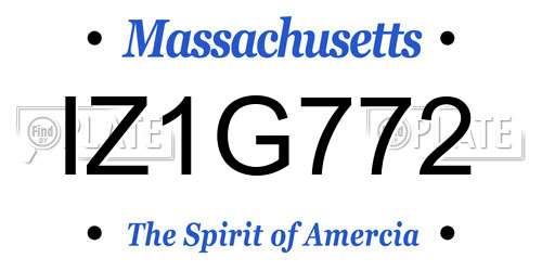 IZ1G772 Massachusetts License Plate