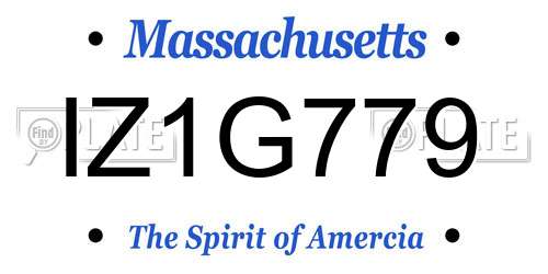 IZ1G779 Massachusetts License Plate