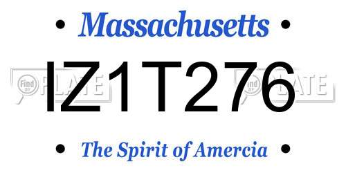 IZ1T276 Massachusetts License Plate