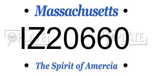IZ20660 Massachusetts License Plate