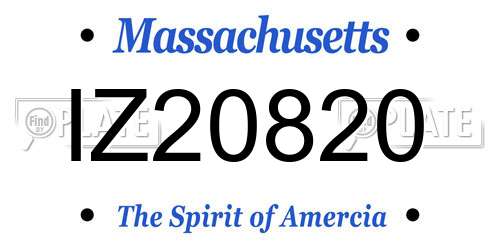 IZ20820 Massachusetts License Plate