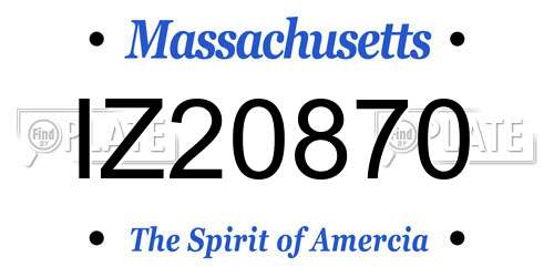 IZ20870 Massachusetts License Plate
