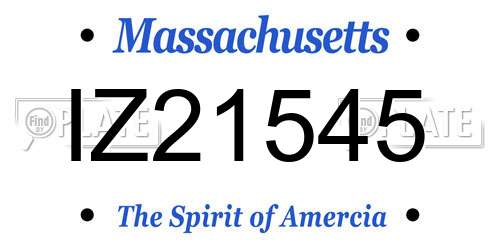 IZ21545 Massachusetts License Plate