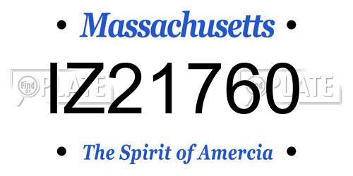 IZ21760 Massachusetts License Plate