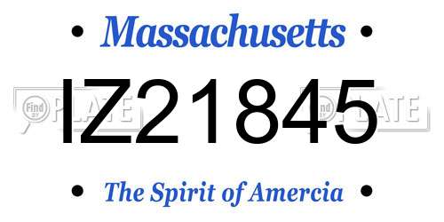 IZ21845 Massachusetts License Plate