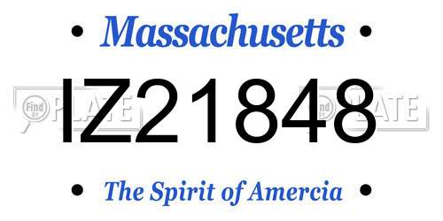 IZ21848 Massachusetts License Plate