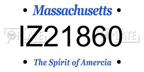 IZ21860 Massachusetts License Plate