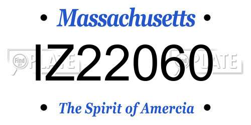 IZ22060 Massachusetts License Plate