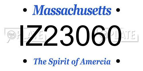 IZ23060 Massachusetts License Plate