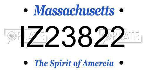 IZ23822 Massachusetts License Plate