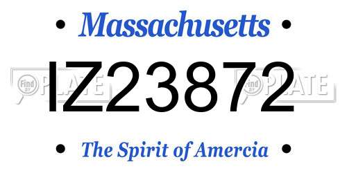 IZ23872 Massachusetts License Plate