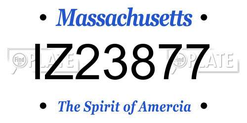 IZ23877 Massachusetts License Plate