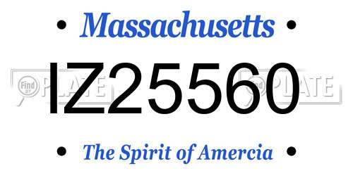 IZ25560 Massachusetts License Plate