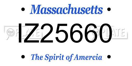 IZ25660 Massachusetts License Plate