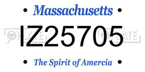 IZ25705 Massachusetts License Plate