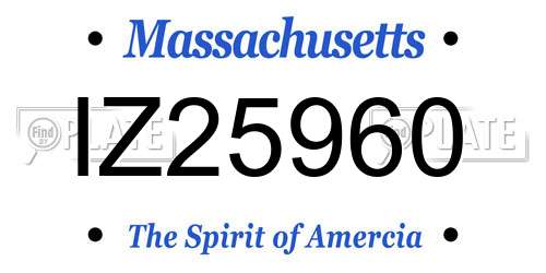 IZ25960 Massachusetts License Plate