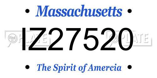 IZ27520 Massachusetts License Plate