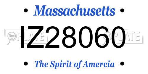 IZ28060 Massachusetts License Plate