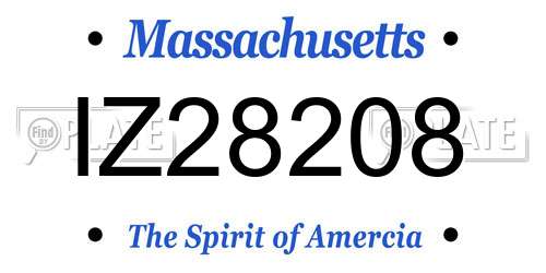 IZ28208 Massachusetts License Plate